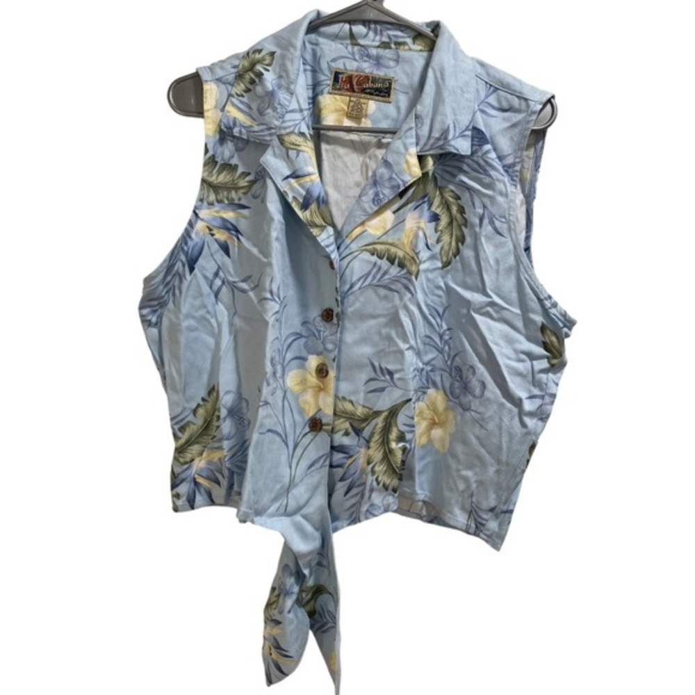 Women’s La Cabana, All Night Long, Sleeveless Tank/Crop top button down size‎ XL